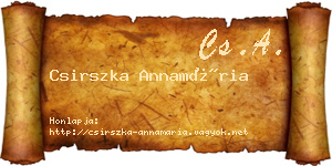 Csirszka Annamária névjegykártya