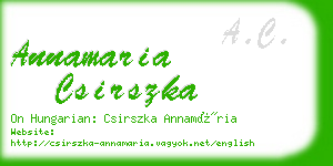 annamaria csirszka business card